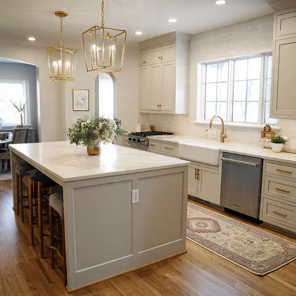 Smart kitchen island design showing open space, balance, and layout planning.