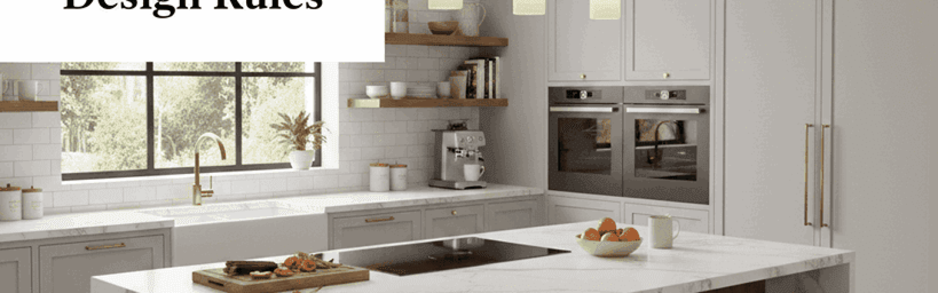 Modern kitchen with a central island illustrating 6 kitchen island design rules for style and function